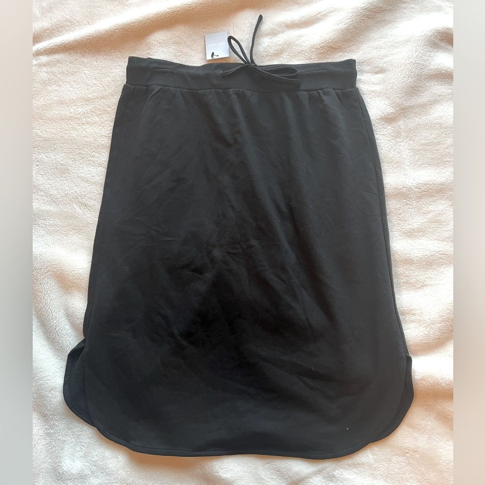 NWT, West Loop Black Drawstring High Waisted Cotton Skirt